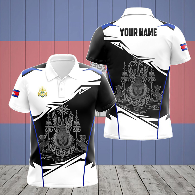 Custom Name Cambodia Flag Grap - Shirt Camp Collar 评论和价格